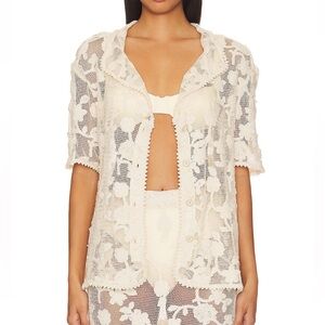 AGUA BENDITA: FLORAL COVER-UP TOP (UNWORN)